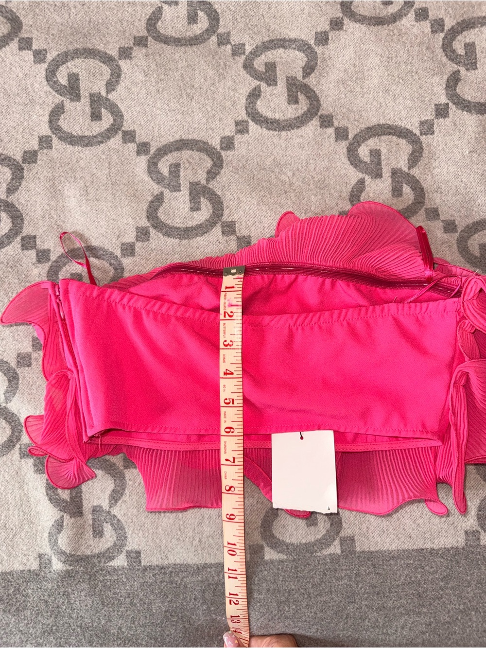 NWT Zara Hot Pink Tiered Ruffle Mini Top - Picture 9 of 9
